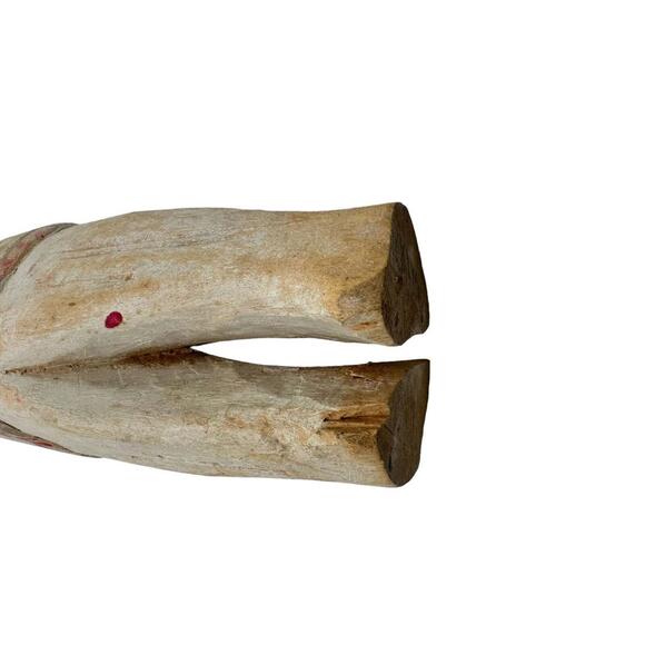 Vintage Mid-20th C. African Nigerian Painted Wood Ibibio Doll Size 3" x 10" Rare - Picture 6 of 11